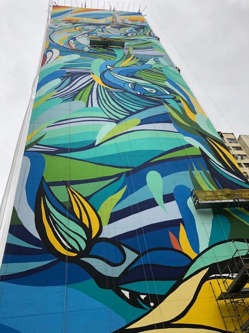 Centro do Rio de Janeiro ganha um dos maiores painéis artísticos verticais do mundo