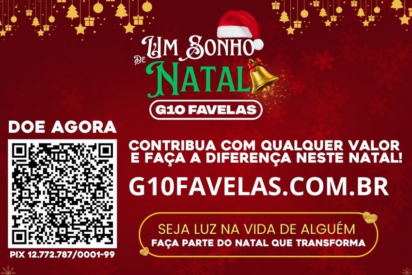 G10 Favelas promove campanha contra a fome para levar esperança e alegria neste Natal