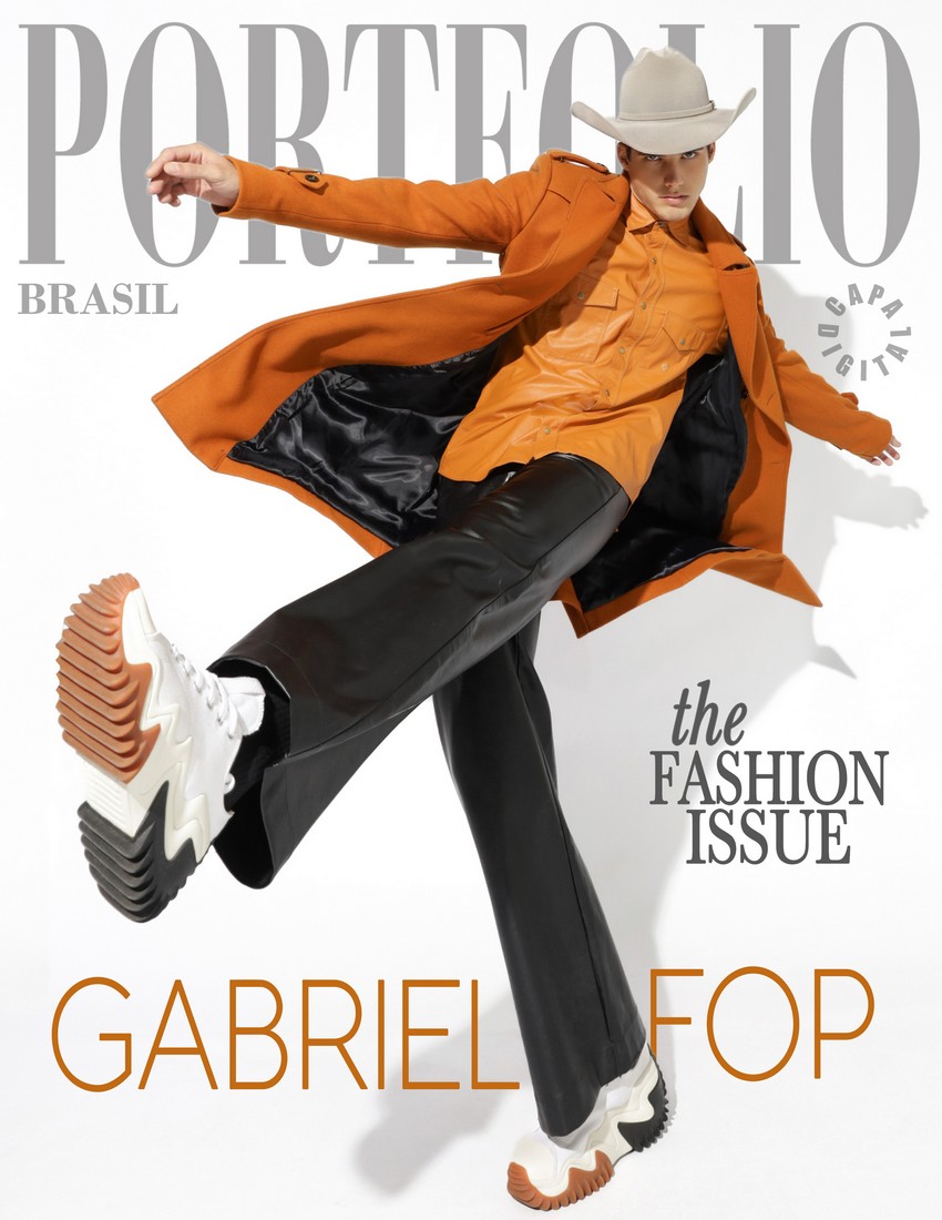 Gabriel Fop em editorial para a PORTFOLIO